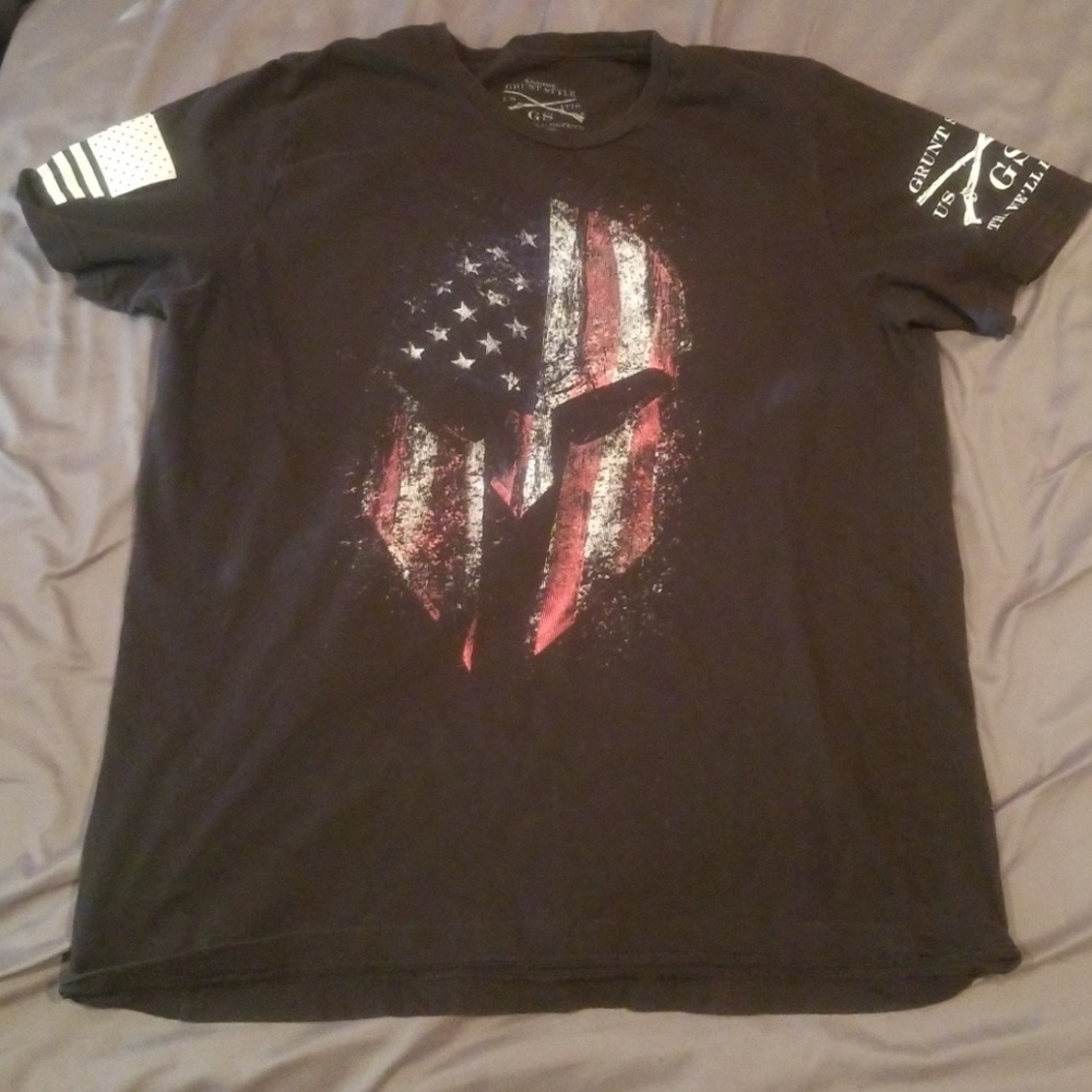 Grunt style black tee shirt